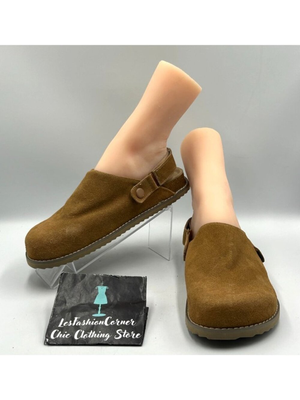 Cushionaire Women's Chestnut  Suede Leather  Brooklyn Flats Clogs Size 9 3532